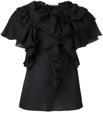 Givenchy broderie anglaise ruffle trim top