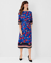 Thumbnail for your product : Ann Taylor Border Floral Belted Midi Dress