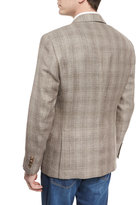 Thumbnail for your product : Brunello Cucinelli Plaid Linen-Blend Sport Coat, Oyster