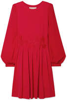 Thumbnail for your product : MICHAEL Michael Kors Lace-trimmed Stretch-jersey Mini Dress - Red