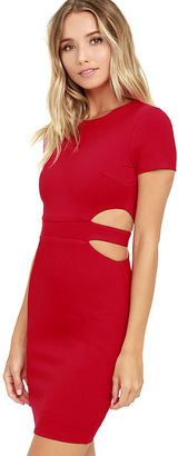 Lulus Feeling the Heat Red Cutout Bodycon Dress
