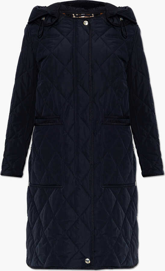Burberry ‘Parkgate’ Quilted Coat Navy Blue ShopStyle