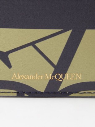 Alexander McQueen Scalloped-edge Leather Cardholder - Blue