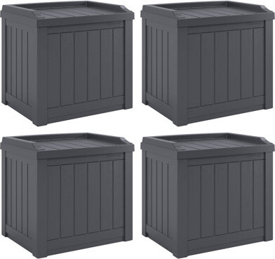 Suncast 22 Gallons Gallon Water Resistant Resin Deck Box in Black