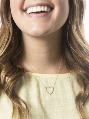 Jennifer Meyer Open Heart Diamond Necklace - Yellow Gold