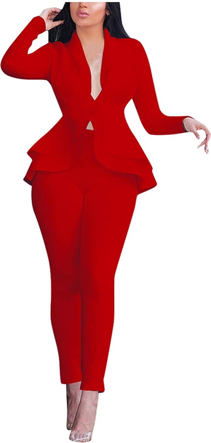 plus size red suits
