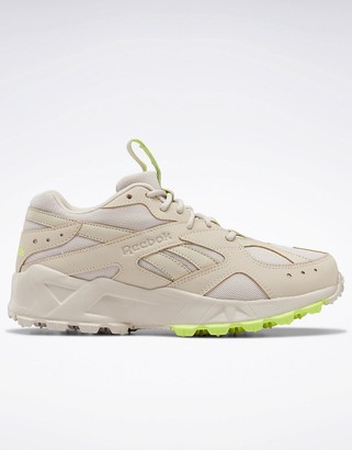 reebok aztrek double sneakers in chalk and yellow