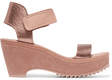 pedro garcia franses metallic leather wedge sandals bronze