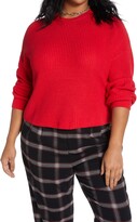 Thumbnail for your product : BP Cleo Crop Cotton Blend Crewneck Sweater