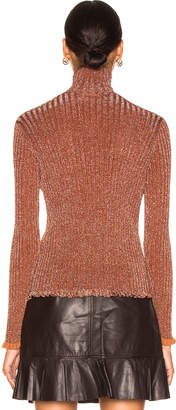 Chloé Ribbed Turtleneck Sweater in Crimson Brown | FWRD