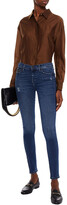 Thumbnail for your product : 7 For All Mankind Embellished Distressed Mid-rise Skinny Jeans