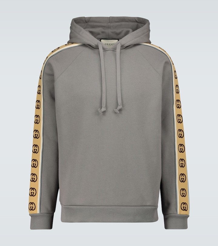 Gucci GG-trimmed hooded sweatshirt - ShopStyle