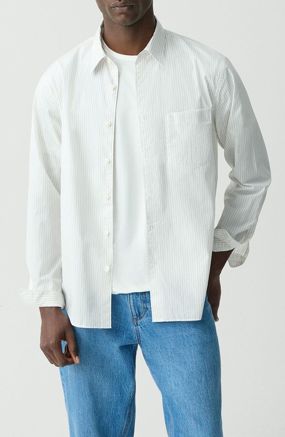 Theory Weekend Stripe Cotton Button-Up Shirt