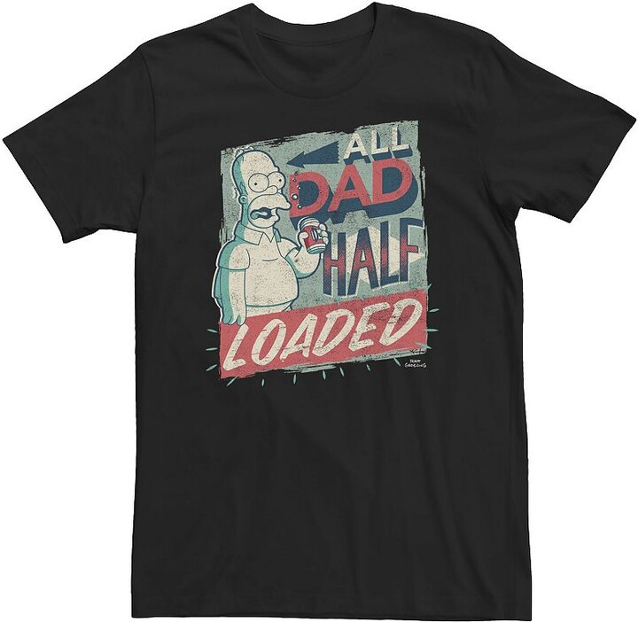 Licensed Character Big & Tall The Simpsons Homer All Dad Half Loaded Poster Tee