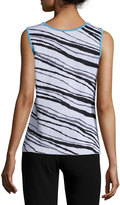 Thumbnail for your product : Ming Wang Scoop-Neck Knit Long Tank, Black/White