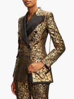 Thumbnail for your product : Dolce & Gabbana Devotion Floral-jacquard Cross-body Bag - Black Gold