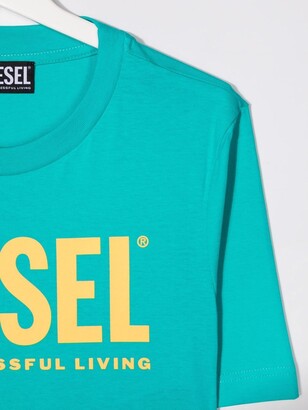 Diesel Kids TEEN logo-print cropped T-shirt
