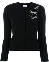Red Valentino dragonfly embroidered cardigan