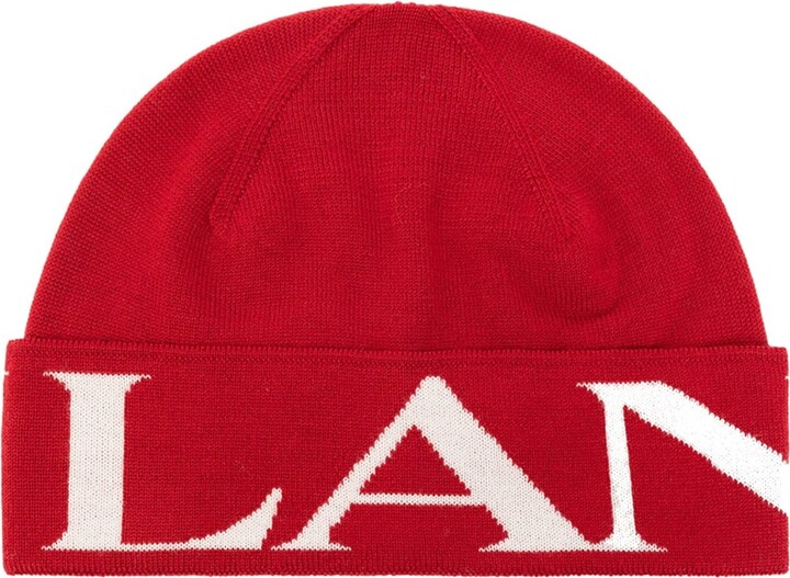Lanvin Black Embroidered Beanie - ShopStyle Hats