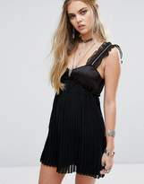 Thumbnail for your product : Honey Punch Babdydoll Slip Dress With Zip Detail Ruffle Straps
