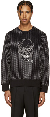 Alexander McQueen Black Skull Stitching Pullover