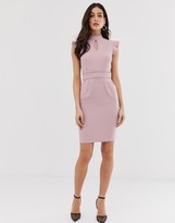 Thumbnail for your product : Paper Dolls capped sleeve pencil midi dress with keyhole detail