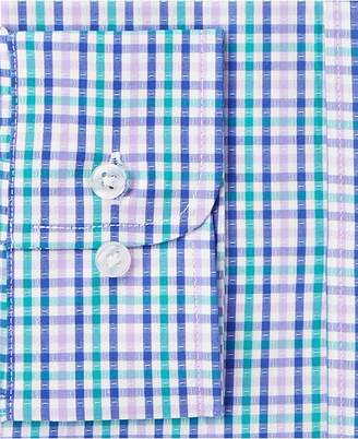 Bar III Men's Slim-Fit Stretch Easy-Care Multi-Dobby Gingham Dress Shirt, Created for Macy's