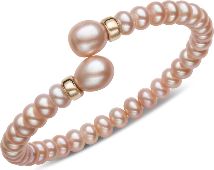 Belle de Mer Cultured Freshwater Pearl (7mm) Rondelle Bracelet in 14k Gold