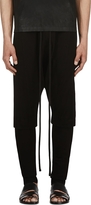 Thumbnail for your product : MA Julius Black Waffle Cotton & Linen Layered Lounge Pants