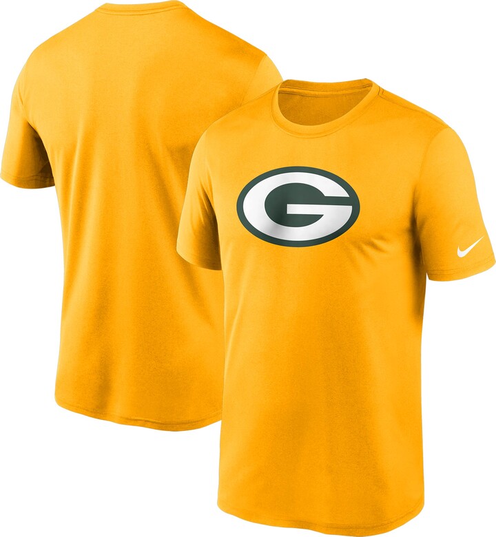 Men's Nike Gold Green Bay Packers Logo Essential Legend Performance T-Shirt