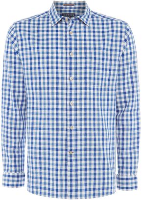 Howick Men's Matlock Gingham Linen Long Sleeve Shirt
