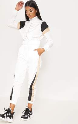 PrettyLittleThing White Stripe Shell Tracksuit Joggers