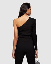 Thumbnail for your product : Topshop Women's Black Shirts & Blouses - One Shoulder Stretch Blouse - Size 6 at The Iconic