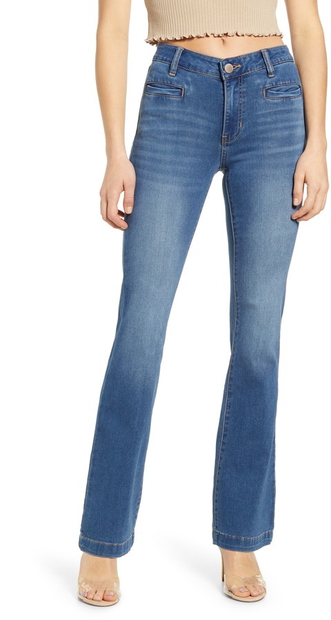 front pocket flare jeans