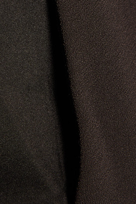Halston Satin-paneled crepe jumpsuit
