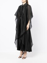 Thumbnail for your product : Baruni Sheer Draped Belted Dress