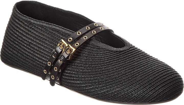 Alaia Paper Straw Ballet Flat