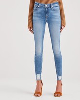 Thumbnail for your product : 7 For All Mankind Ankle Skinny with Destroyed Hem and Cut Off Back Pockets in Light Classic