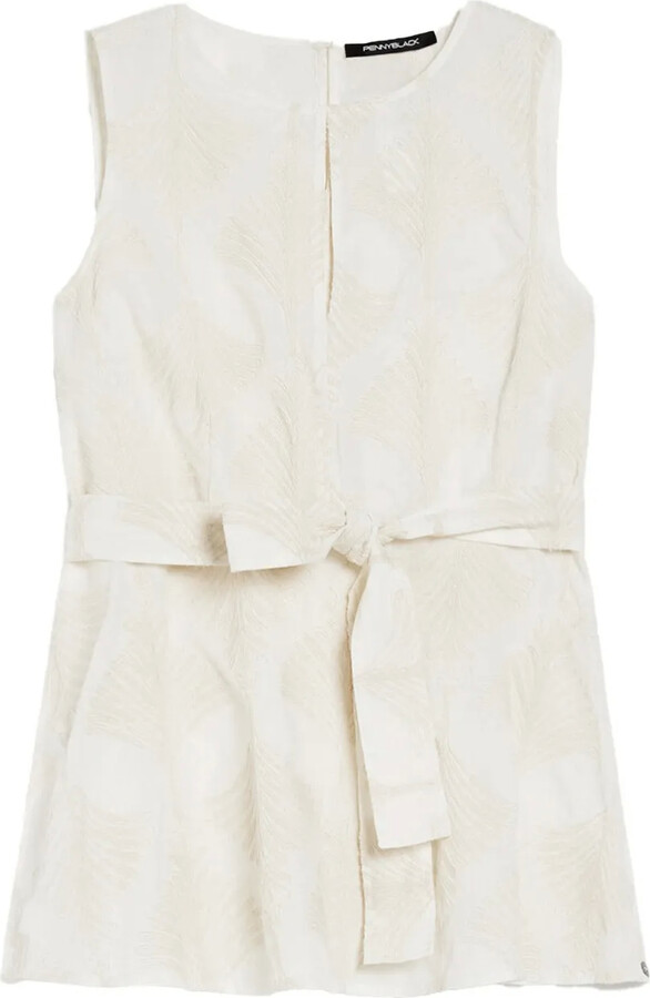 Pennyblack Patterned-Jacquard Belted Vest