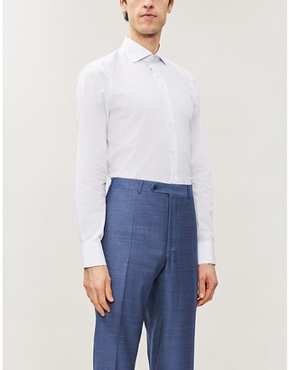 Canali Striped regular-fit cotton shirt