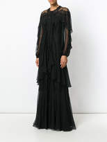 Thumbnail for your product : Alberta Ferretti lace and frill detailed gown
