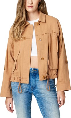 Blank NYC womens Luxury Clothing Linen Utility Jacket With Pockets