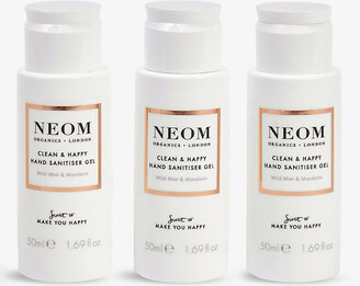 Neom Clean & Happy hand sanitiser gel pack of 3