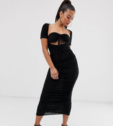 club l tuxedo wrap midi dress