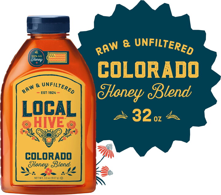 Local Hive, Raw & Unfiltered 100% U.S. Colorado Honey Blend, 32 oz Bottle