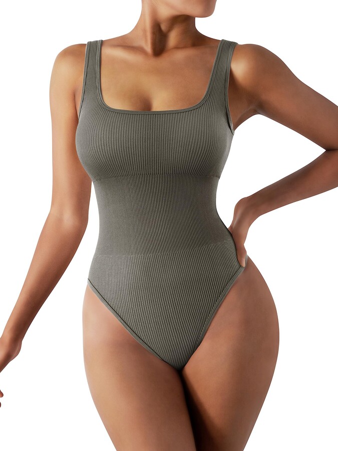 MaNMaNing Women's Shaping Bodysuits Bodysuit Thong Thong Slimming Bodysuit  With Built In Bra Deep V Shapewear Tummy Control Ladies Backless Skims Body