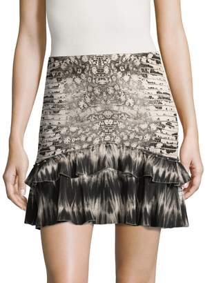 Roberto Cavalli Women's Animal Print Ruffled Mini Skirt