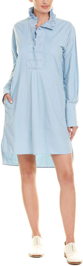 Isabel Marant Etoile Milena Ruffle High-Neck Cotton Shirt Dress - ShopStyle