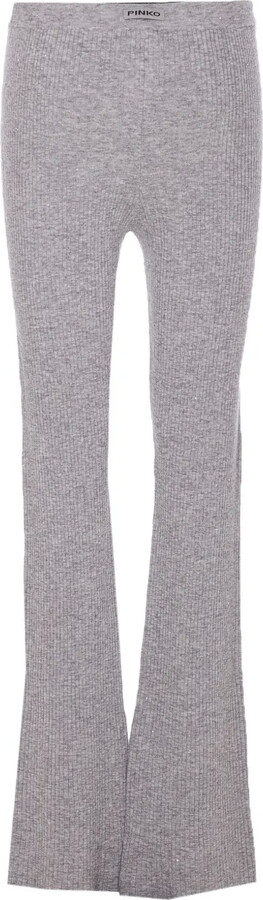 Pinko Crystal-Embellished Ribbed Trousers