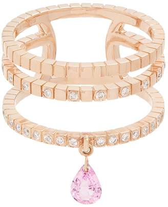 Diane Kordas Diamond, sapphire & rose-gold ring